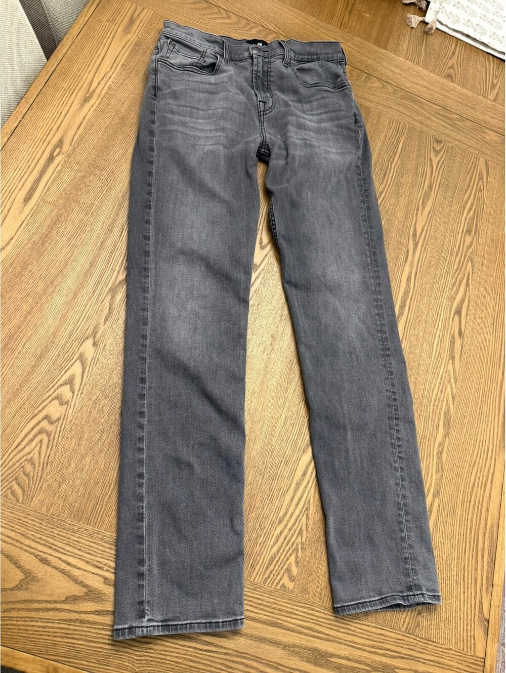 7 For All Mankind Men’s Jeans 32 Gray Slim Straight Faded Wash Denim